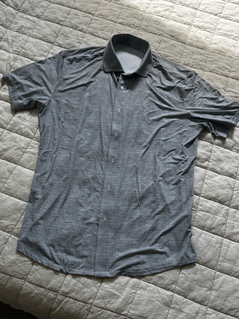 State and Liberty Grey Short Sleeved Button Up - Size XL